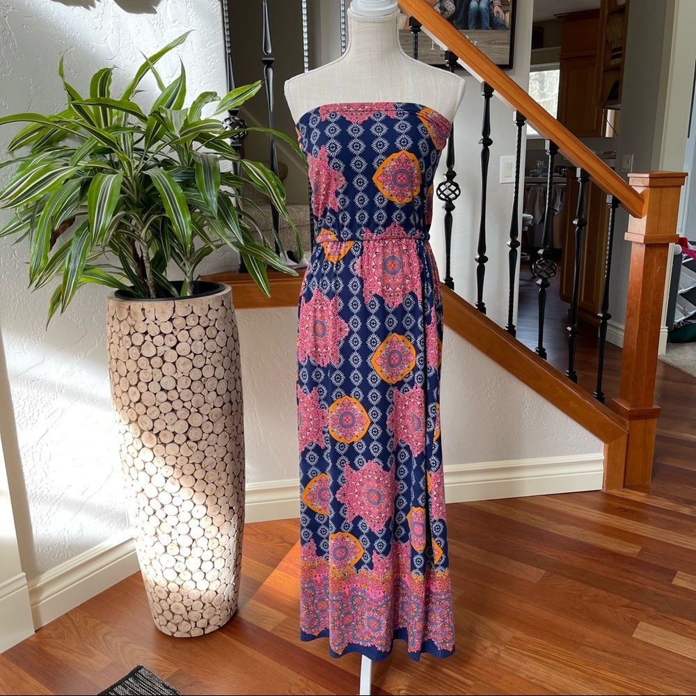 5th & Love Maxi Summer Strapless Boho Dress Size: Medium‎